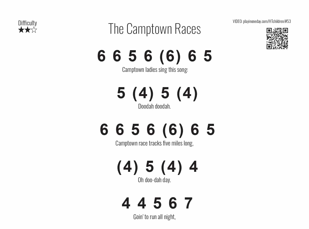 The Camptown Races easy tabs